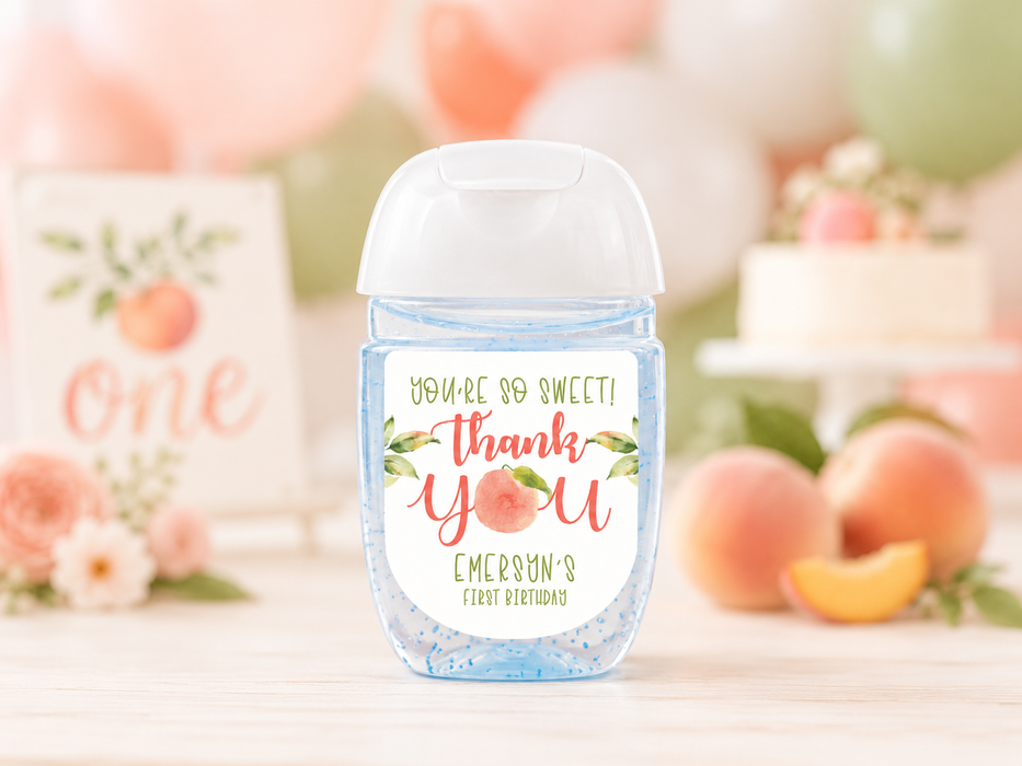 Sweet Peach Hand Sanitizer Label