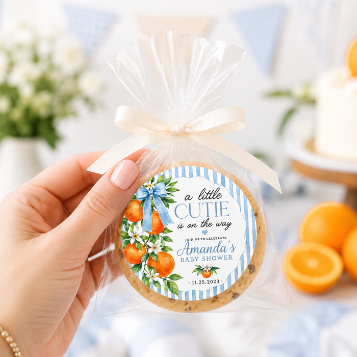Blue Little Cutie Baby Shower Stickers