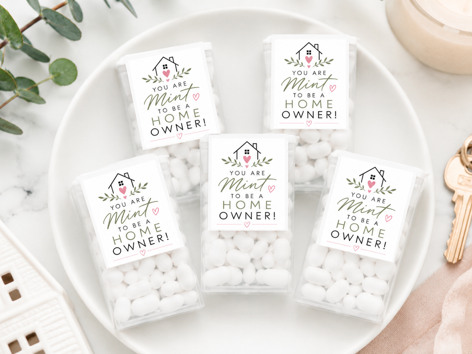 Floral Mint to Be a Home Owner Realtor Labels