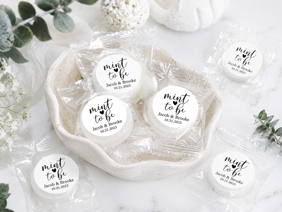 Cursive Mint to Be Wedding Mint Stickers