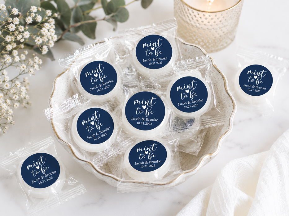 Cursive Mint to Be Wedding Mint Stickers
