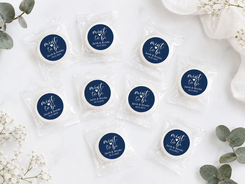 Cursive Mint to Be Wedding Mint Stickers