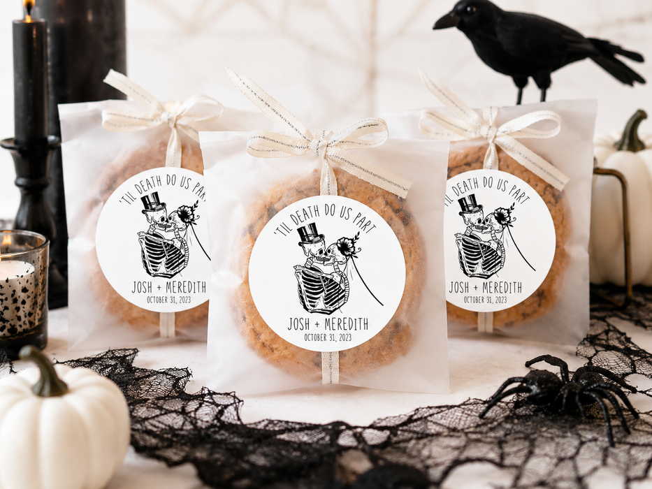 Til Death Do Us Part Skeleton Wedding Stickers