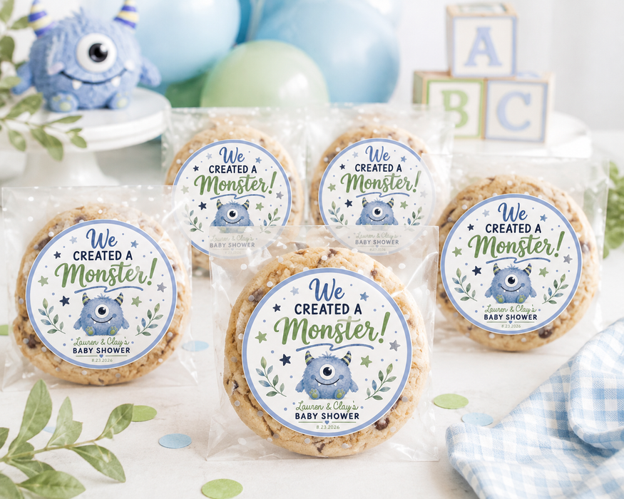 We Created a Monster Baby Shower Stickers