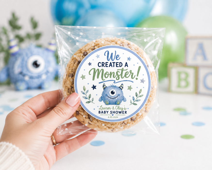 We Created a Monster Baby Shower Stickers