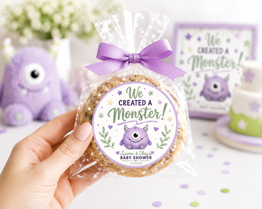 We Created a Monster Baby Shower Stickers