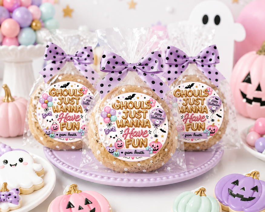 Ghouls Just Wanna Have Fun Halloween Party Favor Sticker