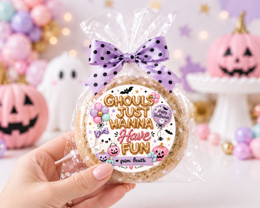 Ghouls Just Wanna Have Fun Halloween Party Favor Sticker
