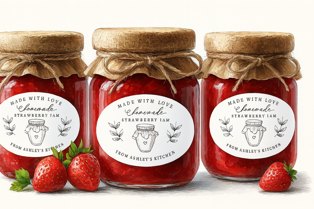 Homemade Jam Canning Labels Oval Stickers