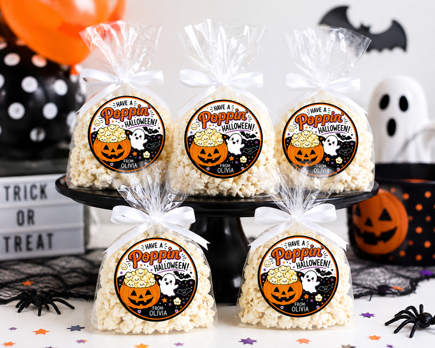 Halloween Popcorn Favor Stickers