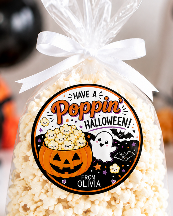 Halloween Popcorn Favor Stickers