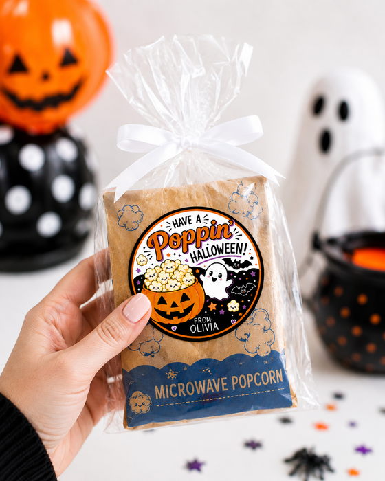 Halloween Popcorn Favor Stickers