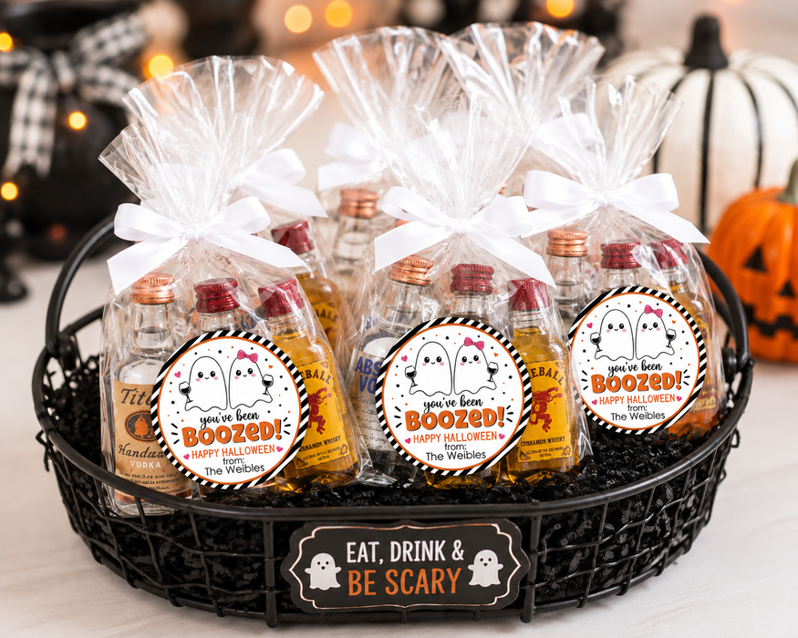 You've Been Boozed Halloween Favor Stickers