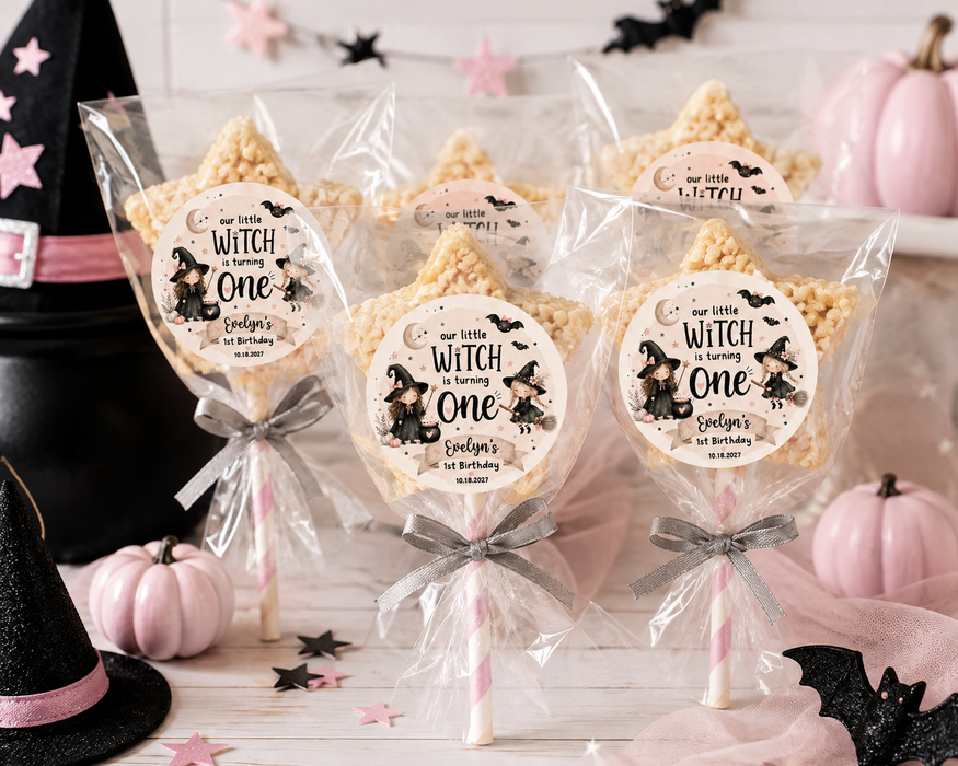 Our Little Witch Is Turning One Stickers