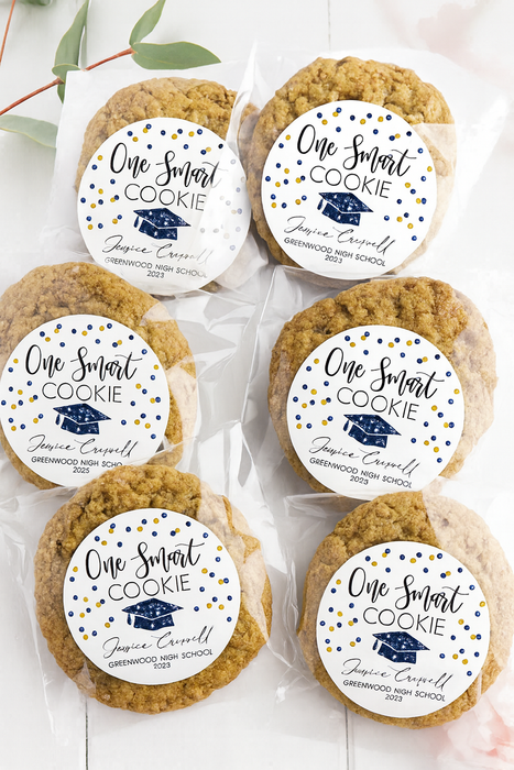 One Smart Cookie Glitter Graduation Stickers
