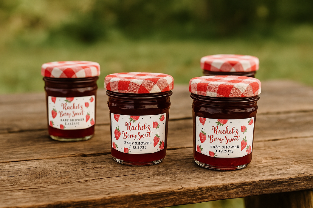 Berry Sweet Baby Shower Mini Jam Jar Stickers