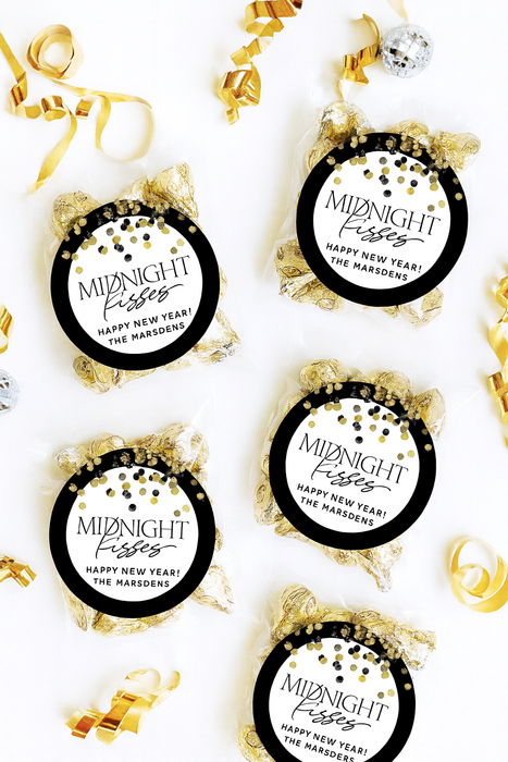 Midnight Kisses New Years Stickers