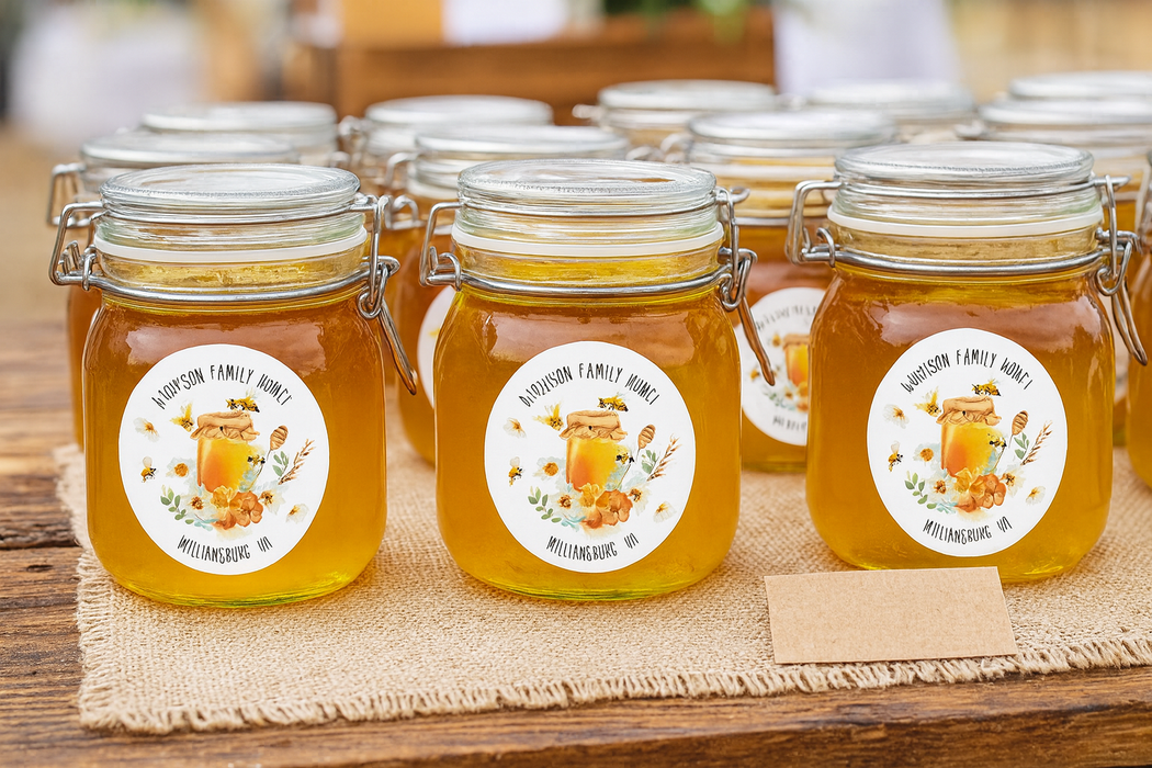 Family Honey Canning Jar Stickers