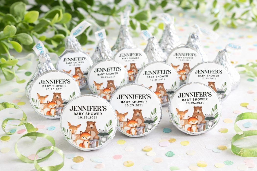 Woodland Baby Shower Kiss Stickers