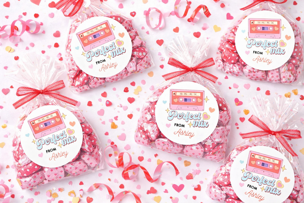 Retro Mixtape Valentine Stickers