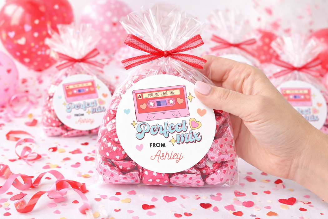 Retro Mixtape Valentine Stickers