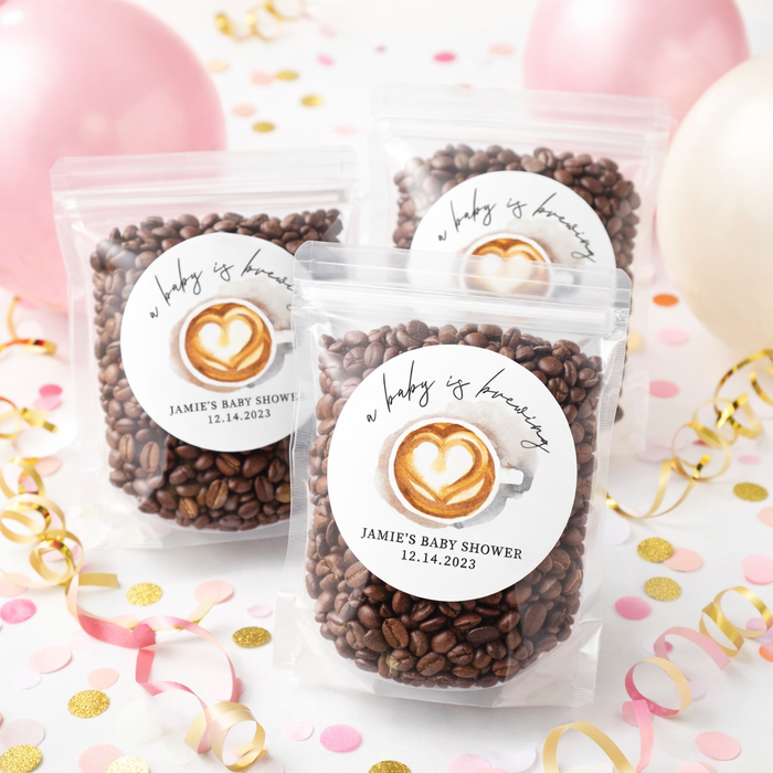 Baby is Brewing Coffee Baby Shower Stickers