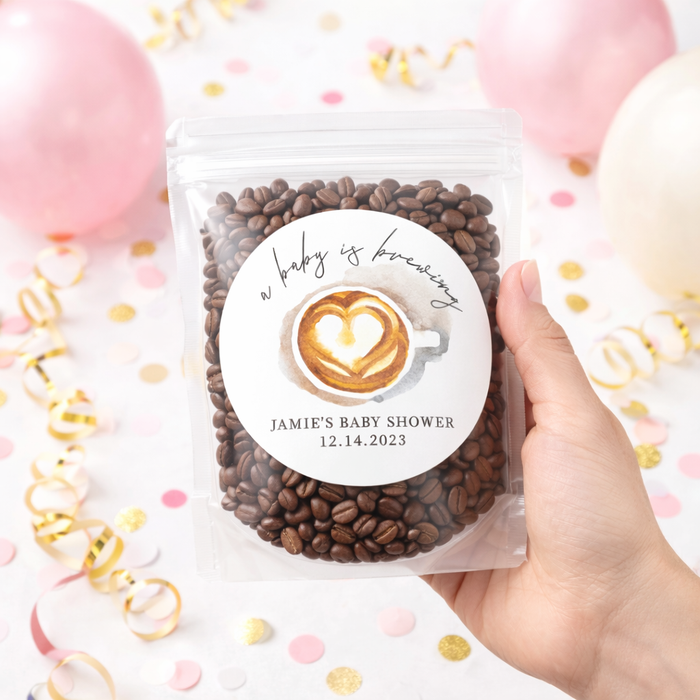 Baby is Brewing Coffee Baby Shower Stickers