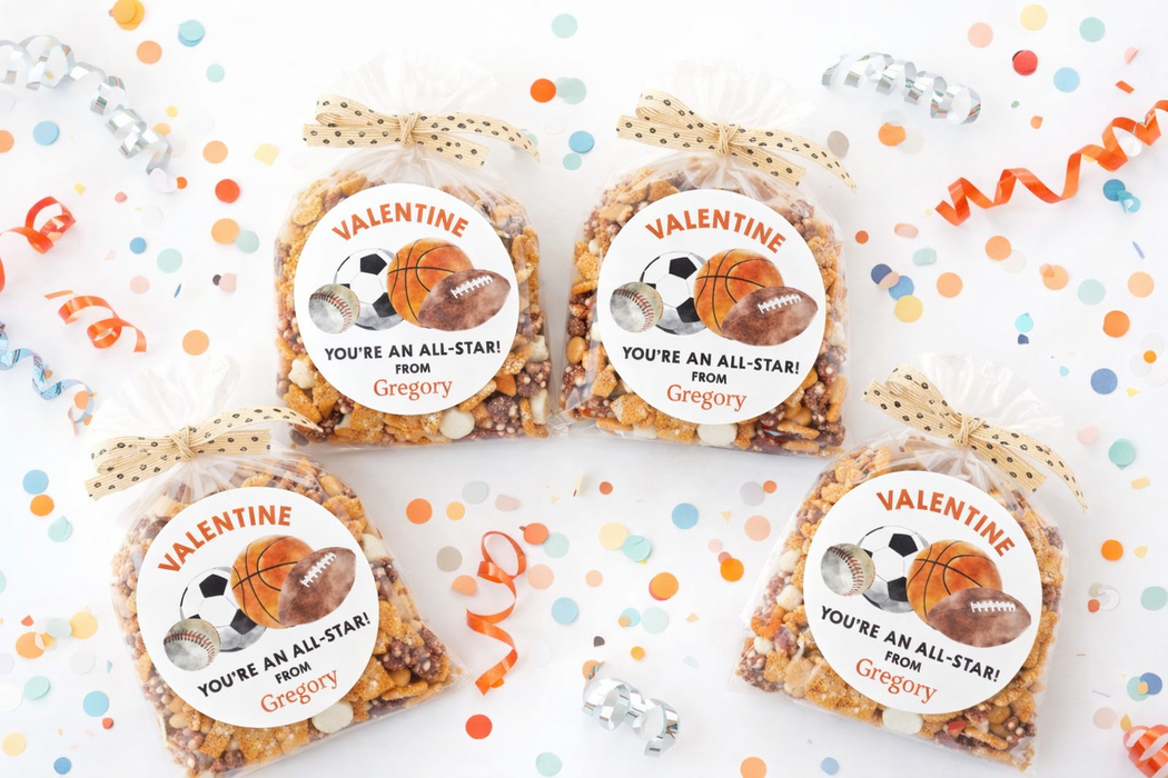 Sports Balls Valentine Stickers