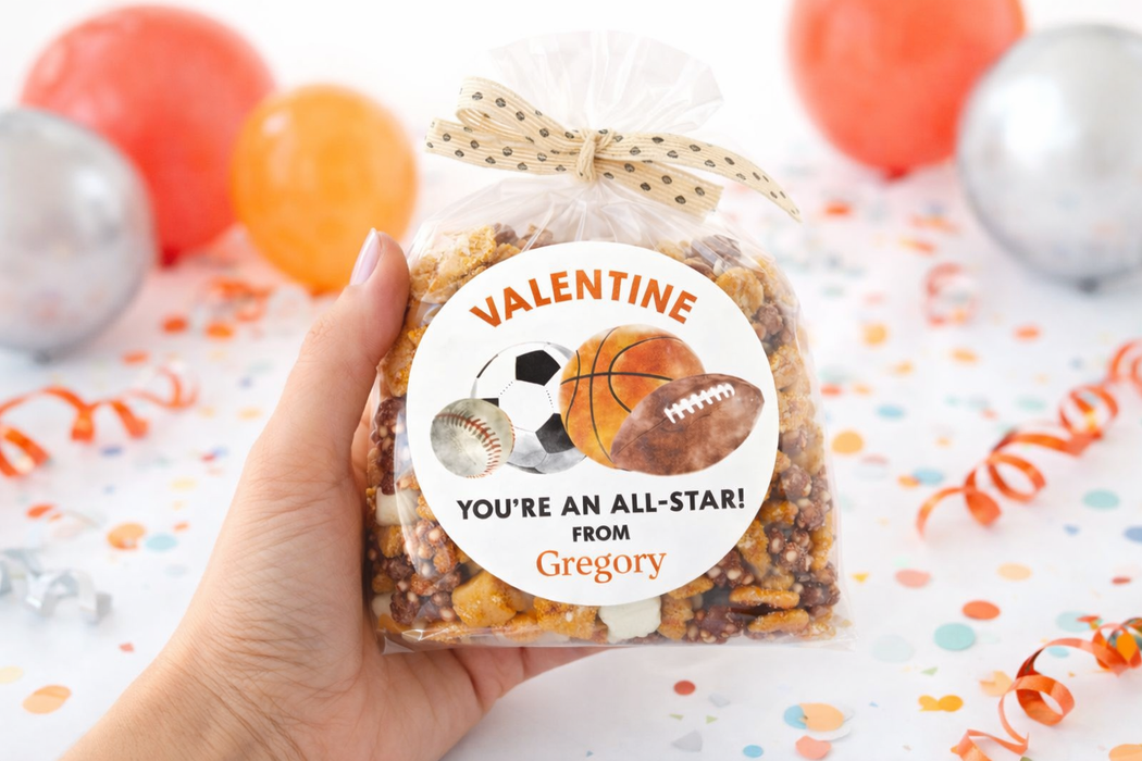 Sports Balls Valentine Stickers