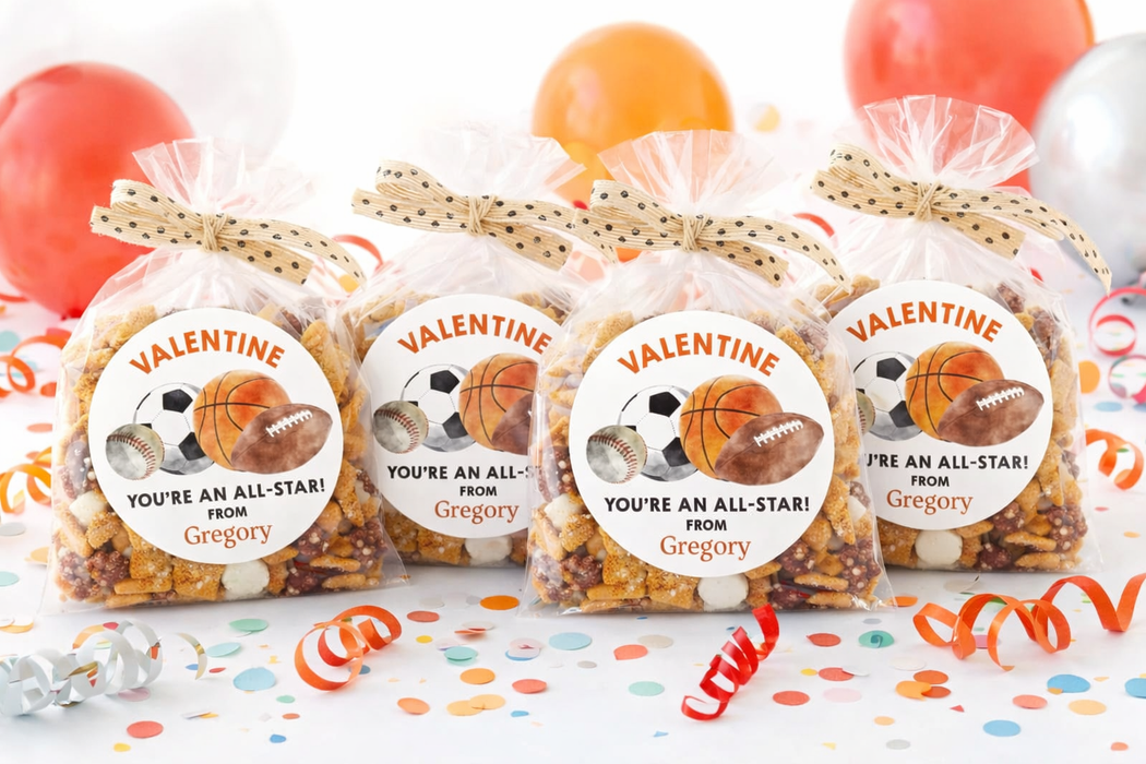 Sports Balls Valentine Stickers