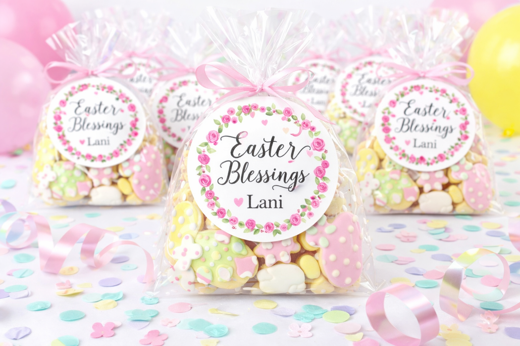 Pink Rose Easter Blessings Stickers