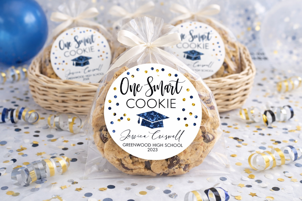 One Smart Cookie Glitter Graduation Stickers