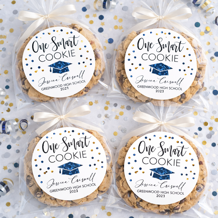 One Smart Cookie Glitter Graduation Stickers