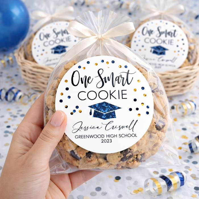 One Smart Cookie Glitter Graduation Stickers