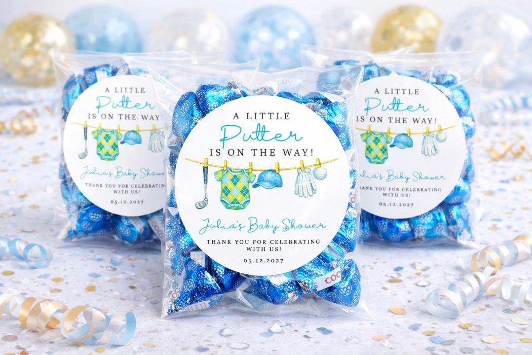 Little Putter Golf Baby Shower Label Stickers