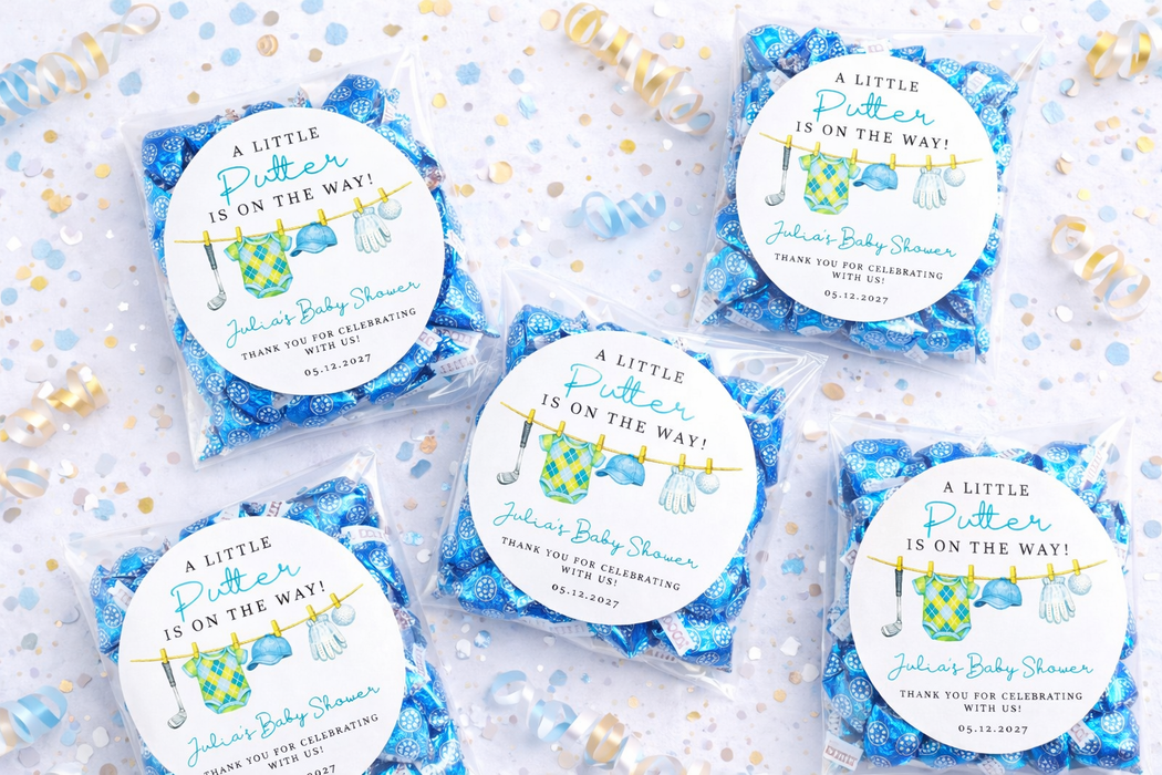 Little Putter Golf Baby Shower Label Stickers