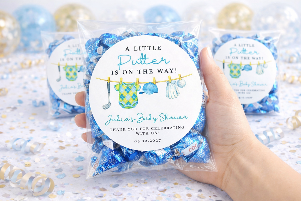 Little Putter Golf Baby Shower Label Stickers