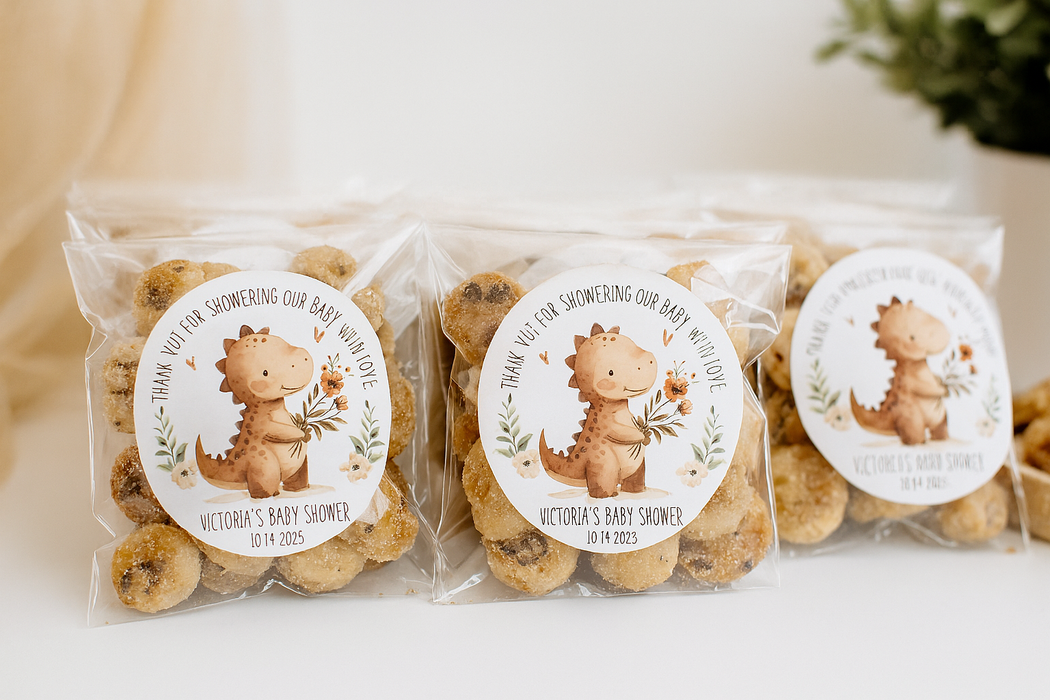 Dinosaur Baby Shower Label Stickers