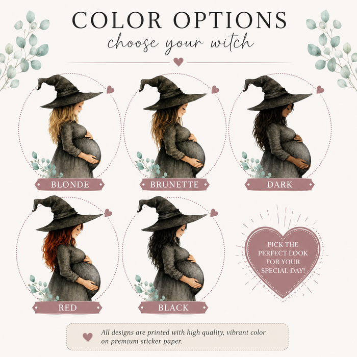 Cozy Witch Baby Brewing Baby Shower Stickers