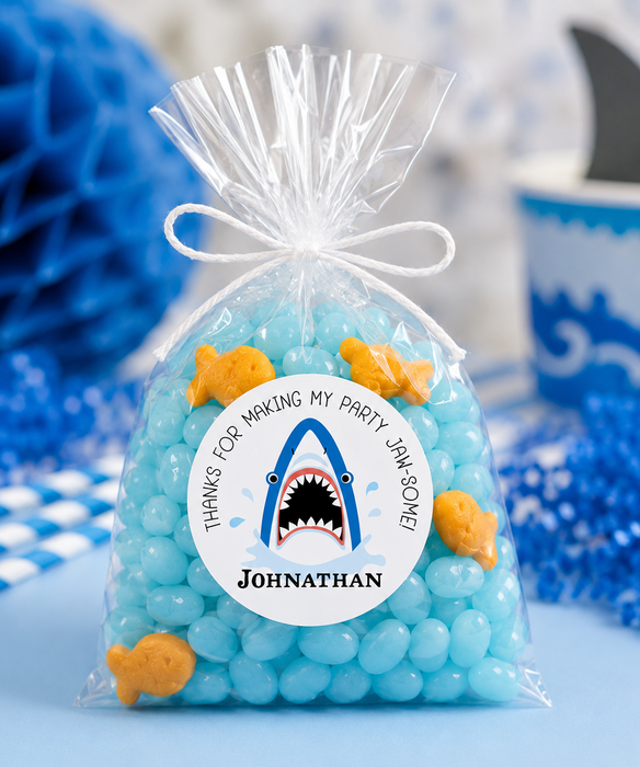 Shark Birthday Party Stickers