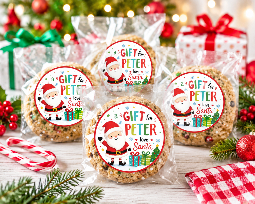 Gift from Santa Cookie Favor Stickers