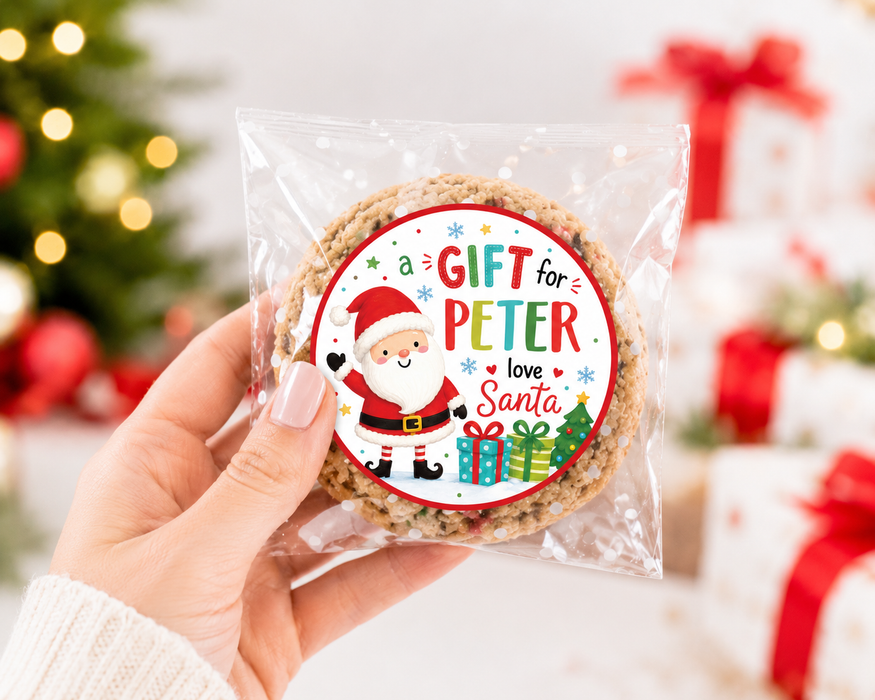 Gift from Santa Cookie Favor Stickers