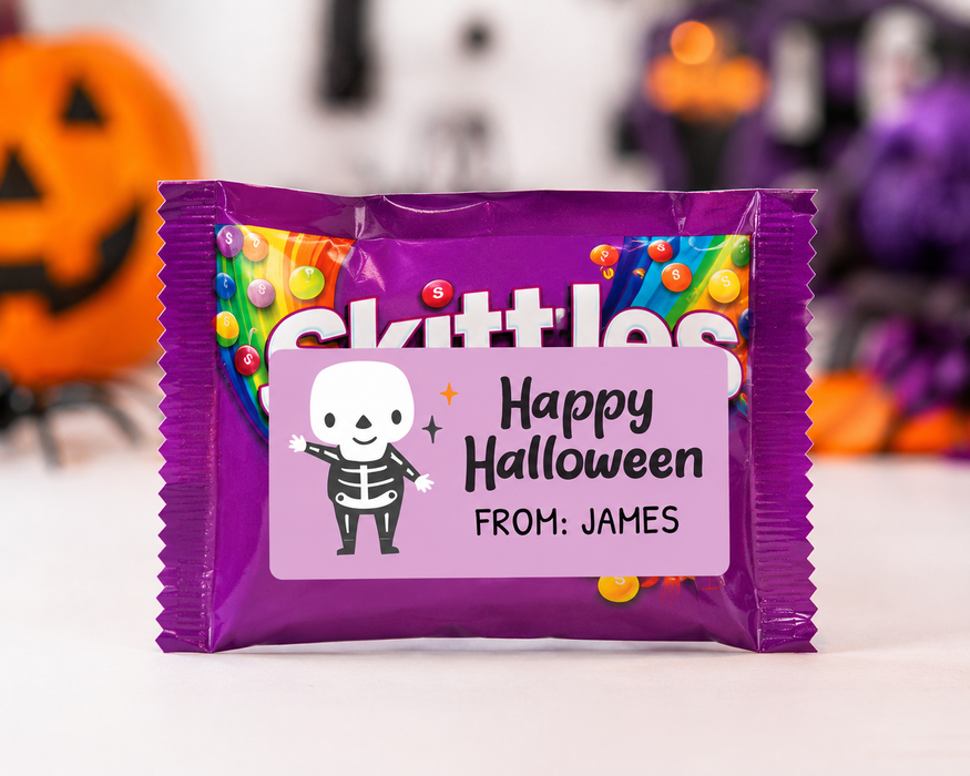 Skeleton Happy Halloween Candy Stickers