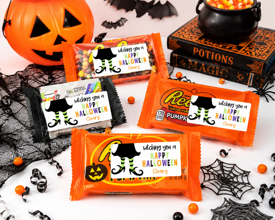 Witching You a Happy Halloween Candy Stickers