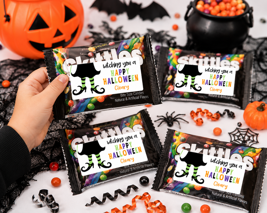 Witching You a Happy Halloween Candy Stickers