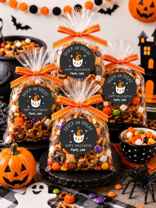 Trick or Treat Cat Halloween Sticker