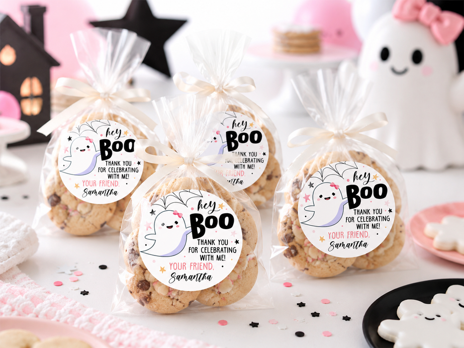 Ghost Halloween Birthday Party Favor Stickers