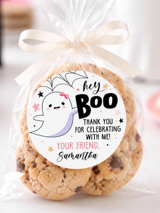 Ghost Halloween Birthday Party Favor Stickers