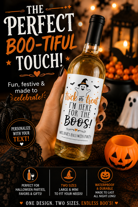 I'm Here for the BOOS Halloween Wine Labels
