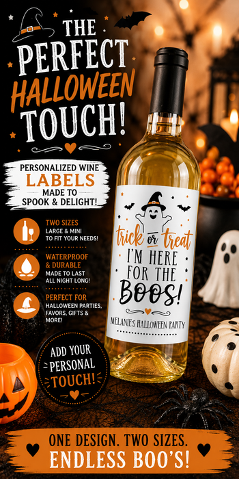 I'm Here for the BOOS Halloween Wine Labels